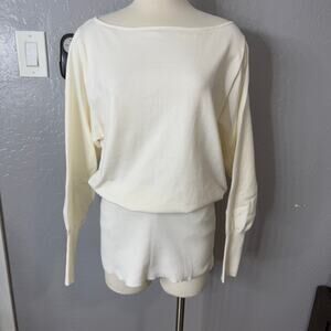 Edikted Eve Off The Shoulder Sweater Dress, Cream, M